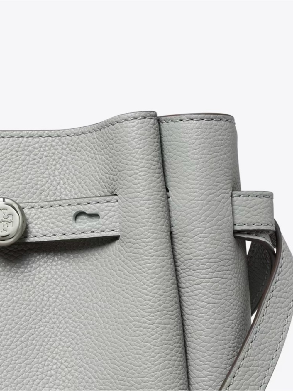 Tory Burch Romy Mini Small Leather Crossbody Tote Bag Light Granite - Picture 4 of 12